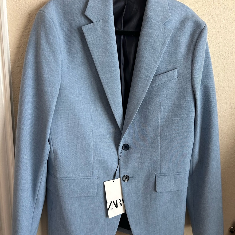 ZARA Men's Sky Blue Blazer